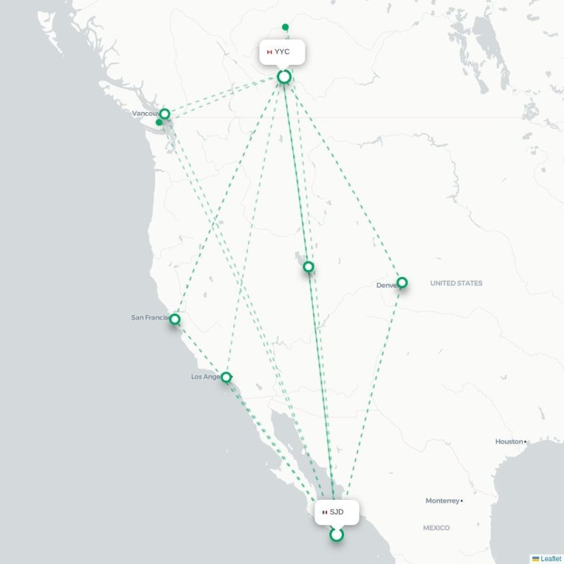SJD - YYC route map