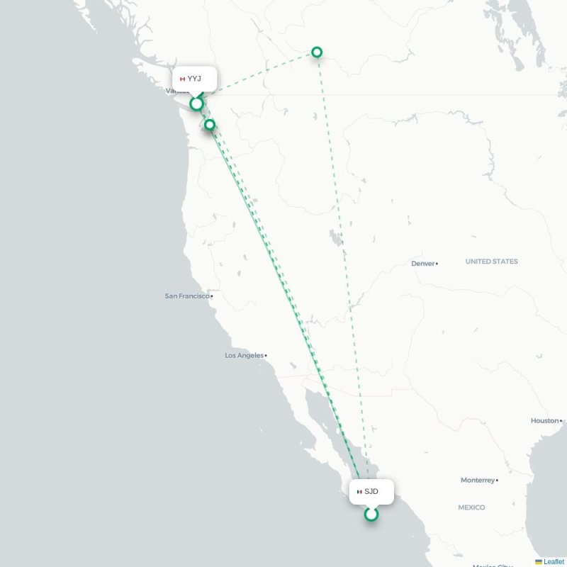 SJD - YYJ route map