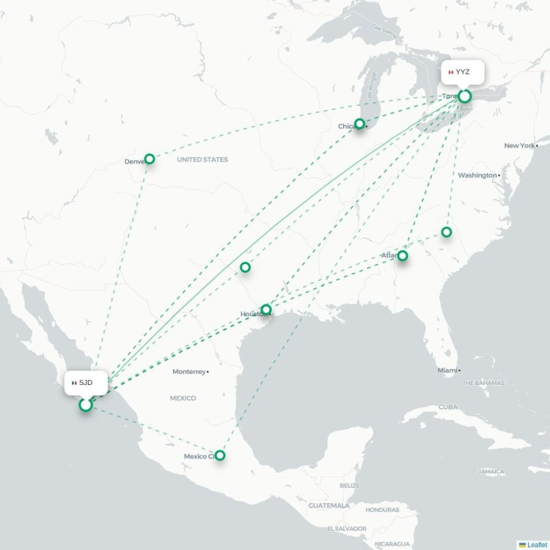SJD - YYZ route map