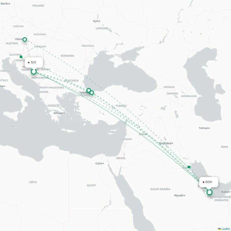 SJJ - DOH route map