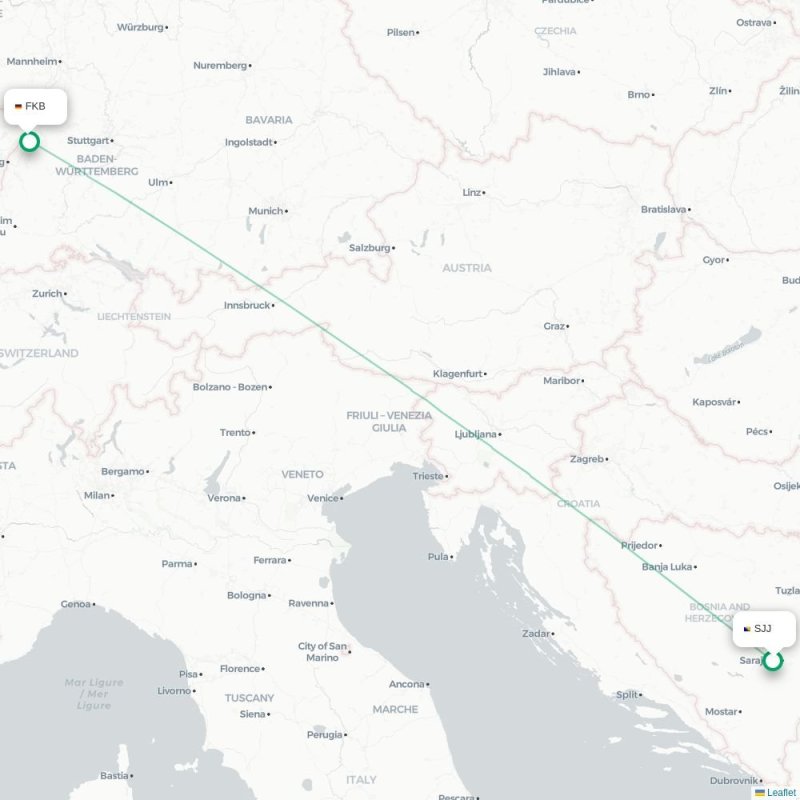 SJJ - FKB route map