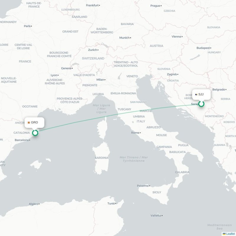 SJJ - GRO route map