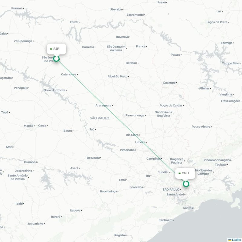 SJP - GRU route map