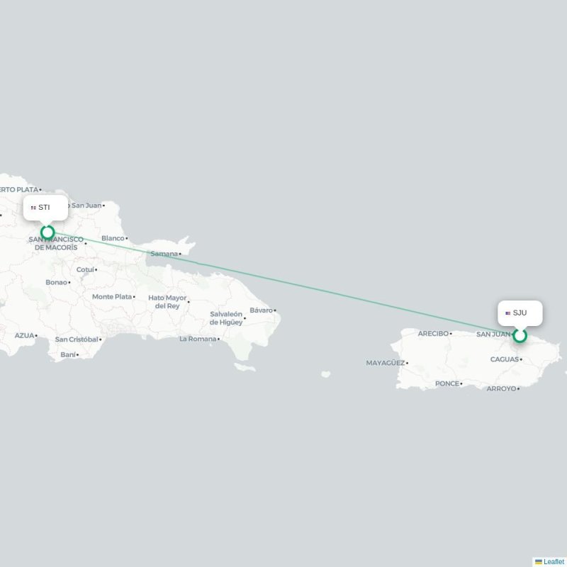 SJU - STI route map