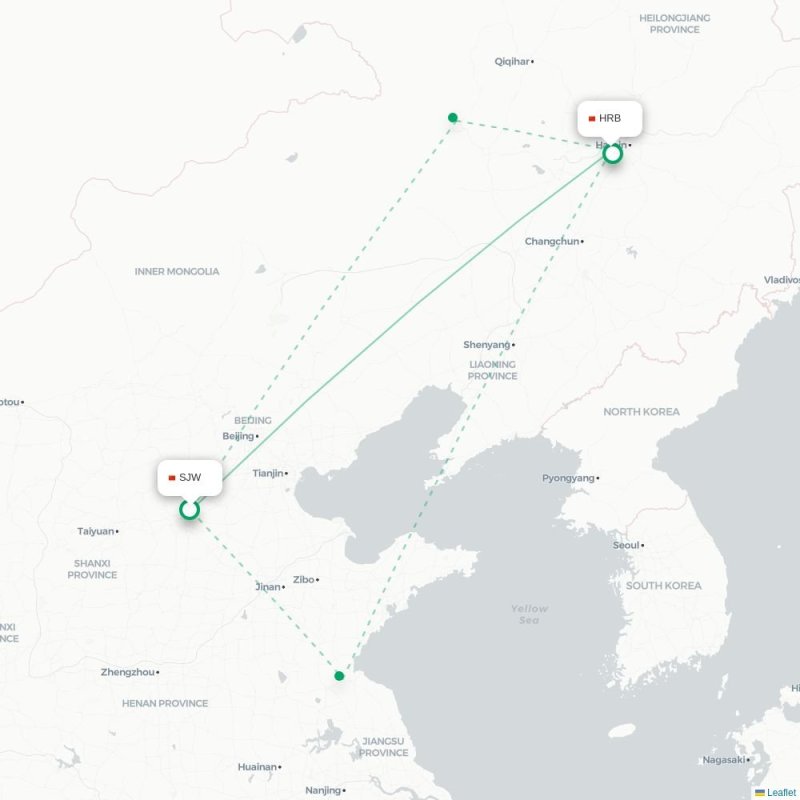 SJW - HRB route map