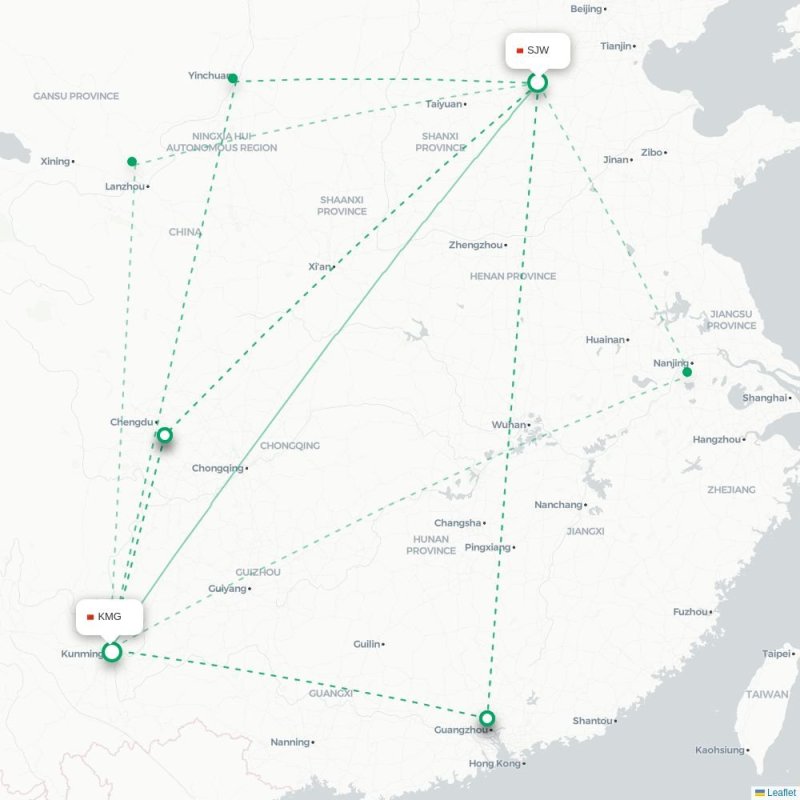 SJW - KMG route map