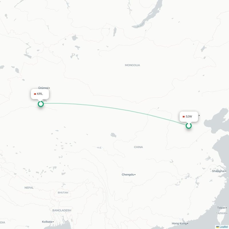 SJW - KRL route map