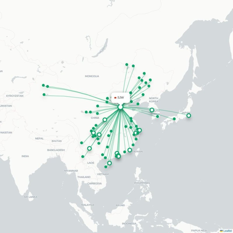 SJW - CGQ route map
