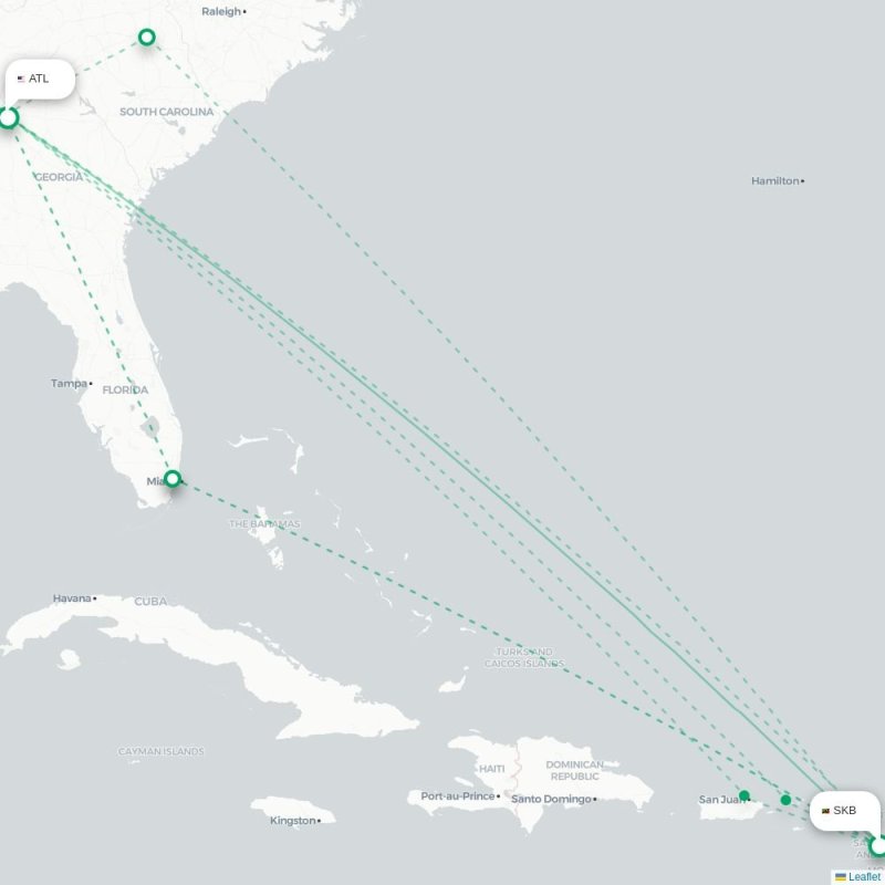 SKB - ATL route map