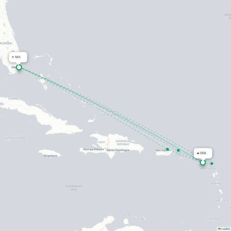 SKB - MIA route map