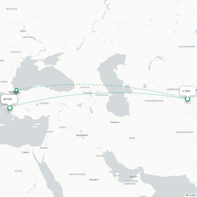 SKD - ADB route map