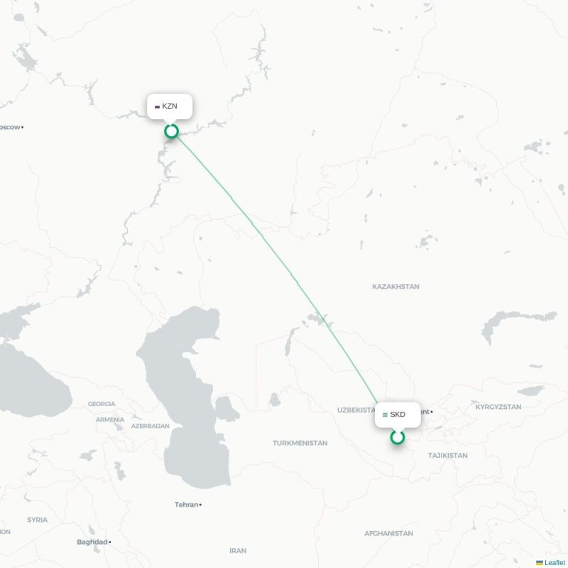 SKD - KZN route map