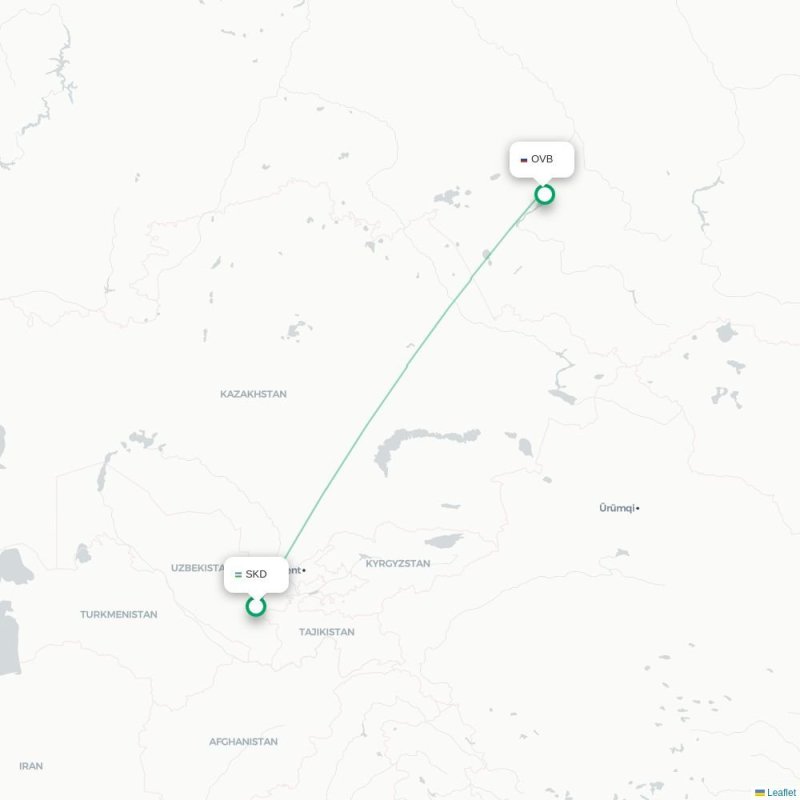 SKD - OVB route map