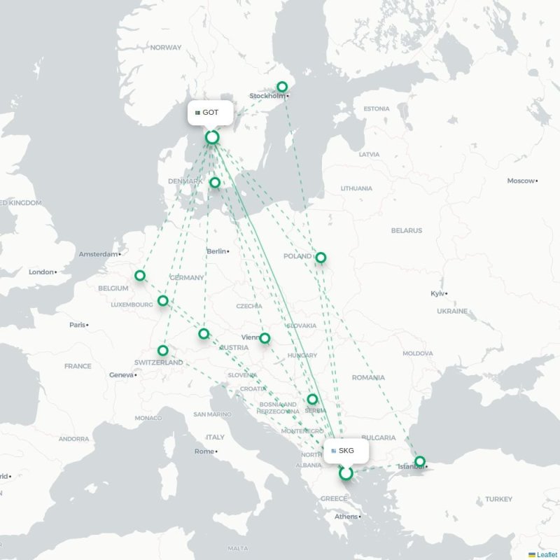 SKG - GOT route map