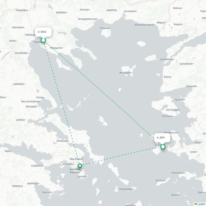 SKG - JKH route map