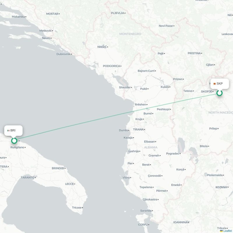 SKP - BRI route map