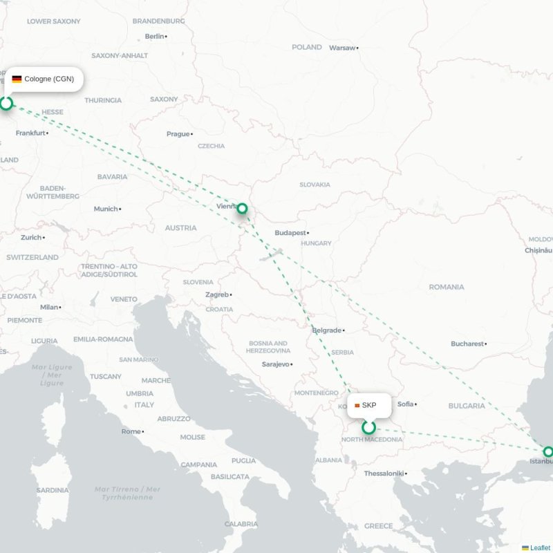 SKP - CGN route map