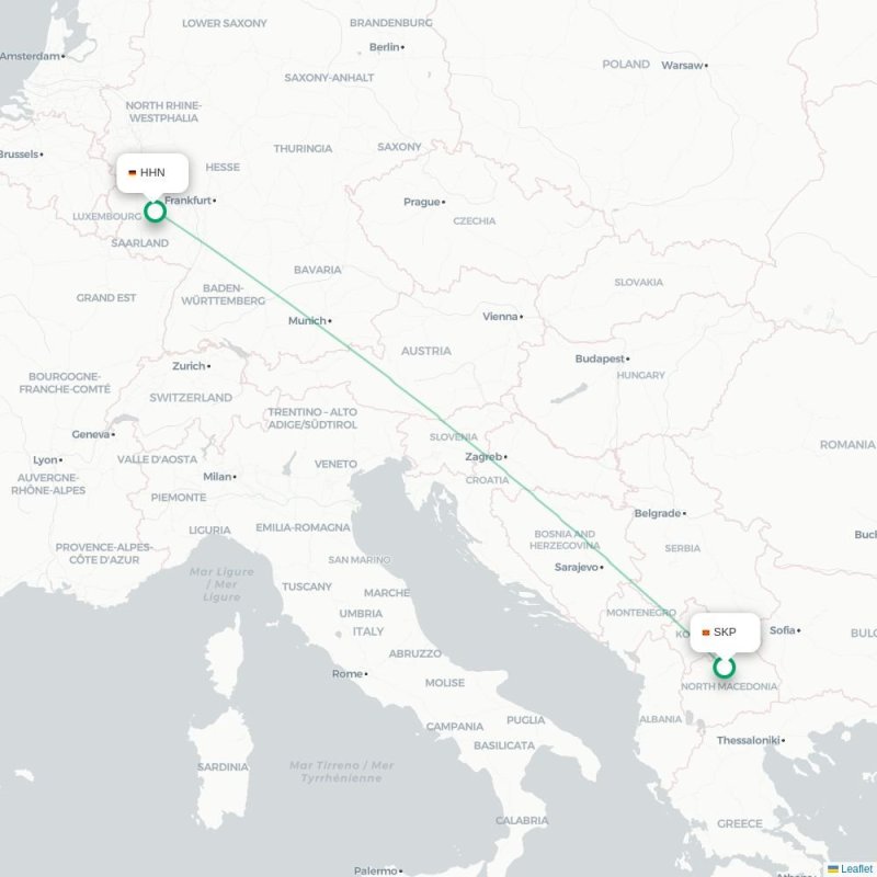 SKP - HHN route map