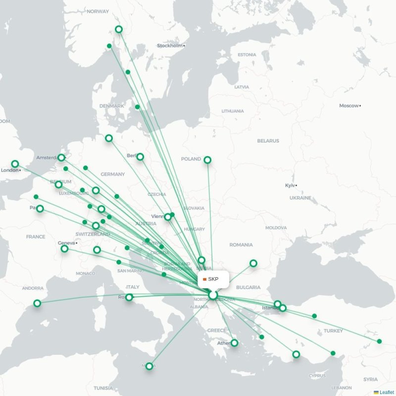 SKP - MAD route map