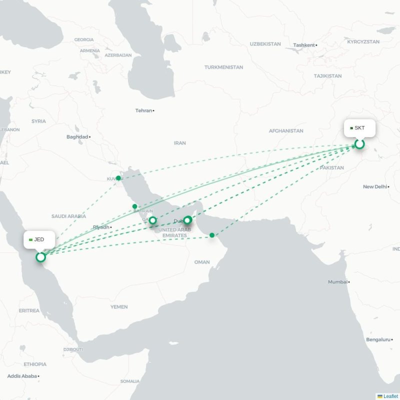 SKT - JED route map