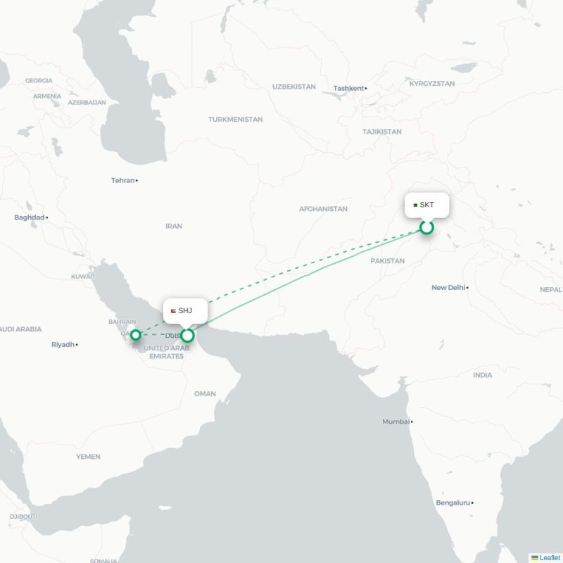 SKT - SHJ route map