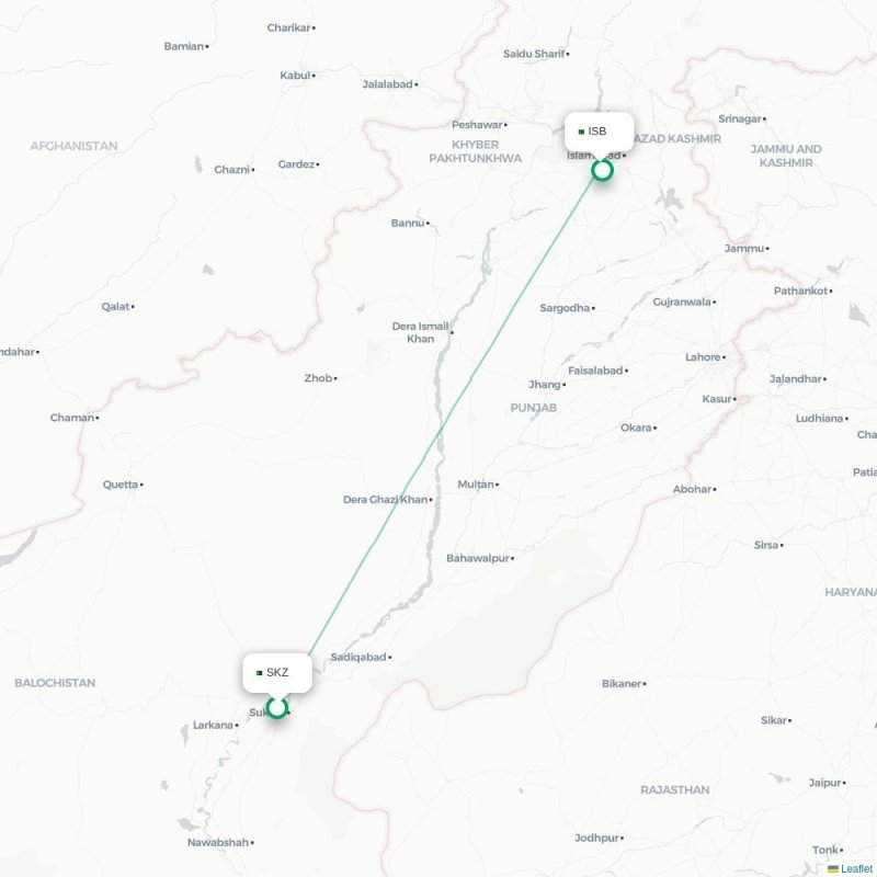 SKZ - ISB route map