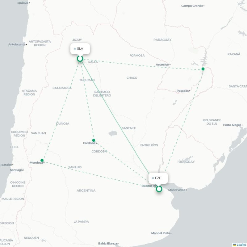 SLA - EZE route map