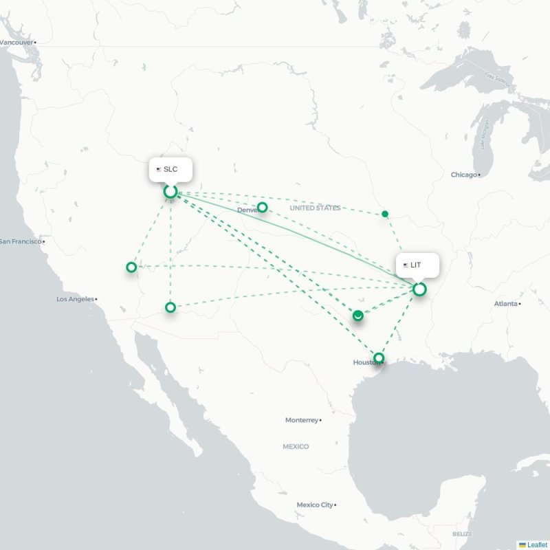 SLC - LIT route map