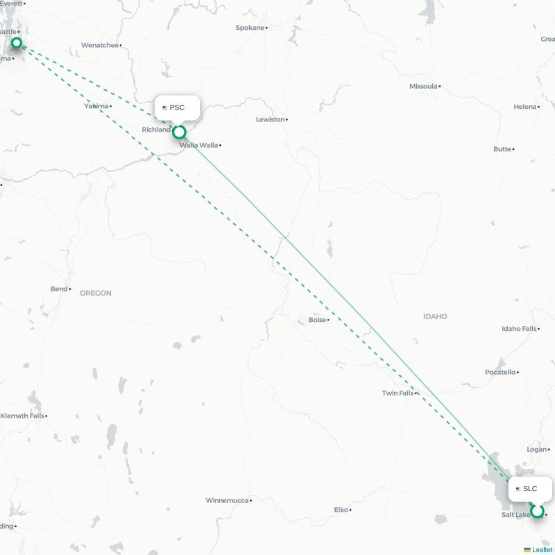 SLC - PSC route map