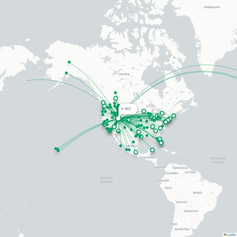 SLC - DEN route map