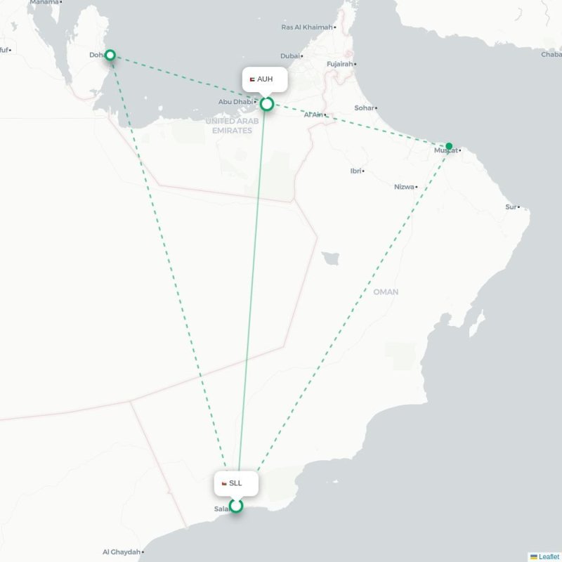 SLL - AUH route map