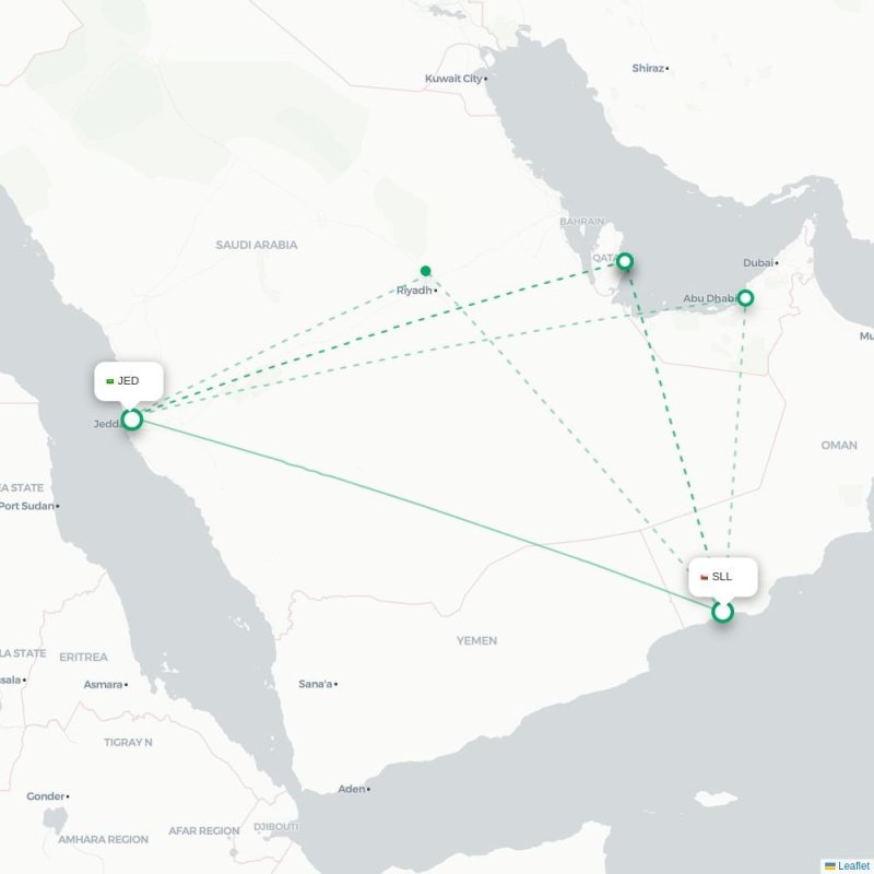 SLL - JED route map
