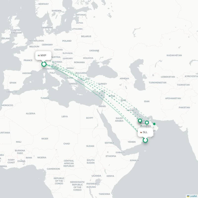 SLL - MXP route map