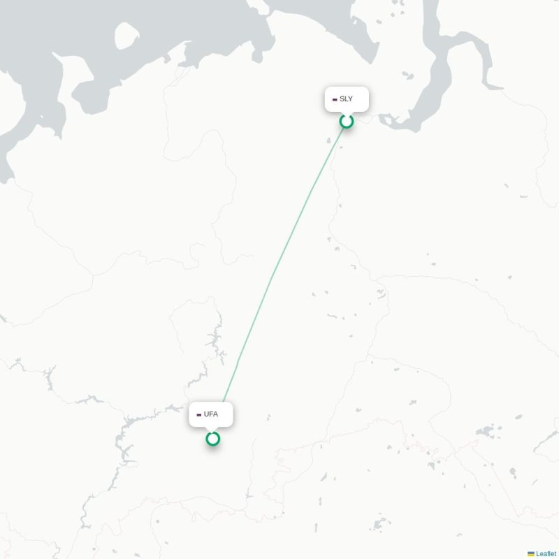 SLY - UFA route map