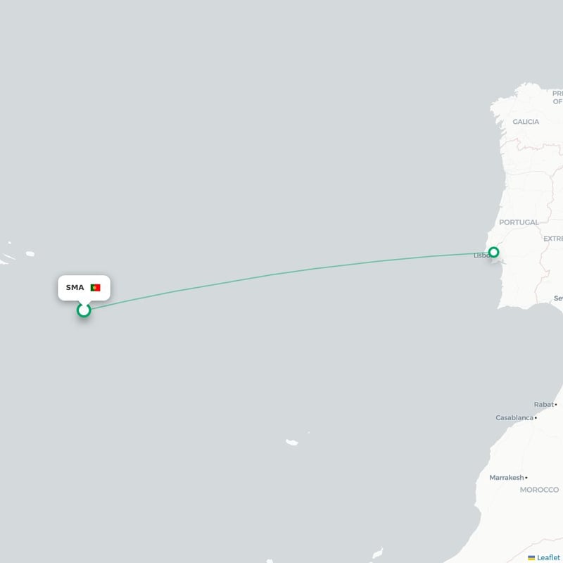 Route map Santa Maria  SMA airport