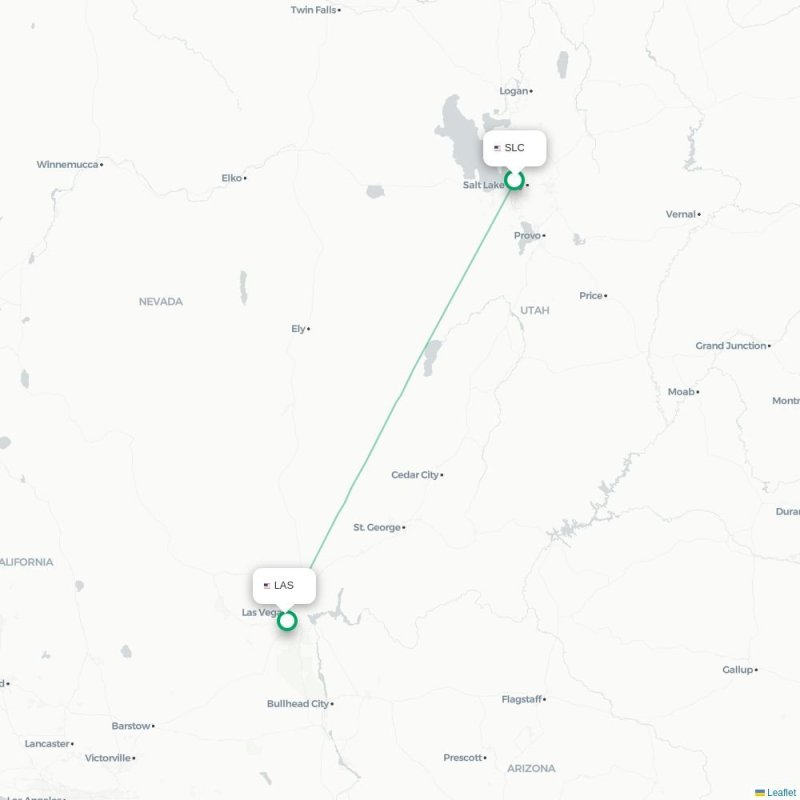 SMF - LAS route map