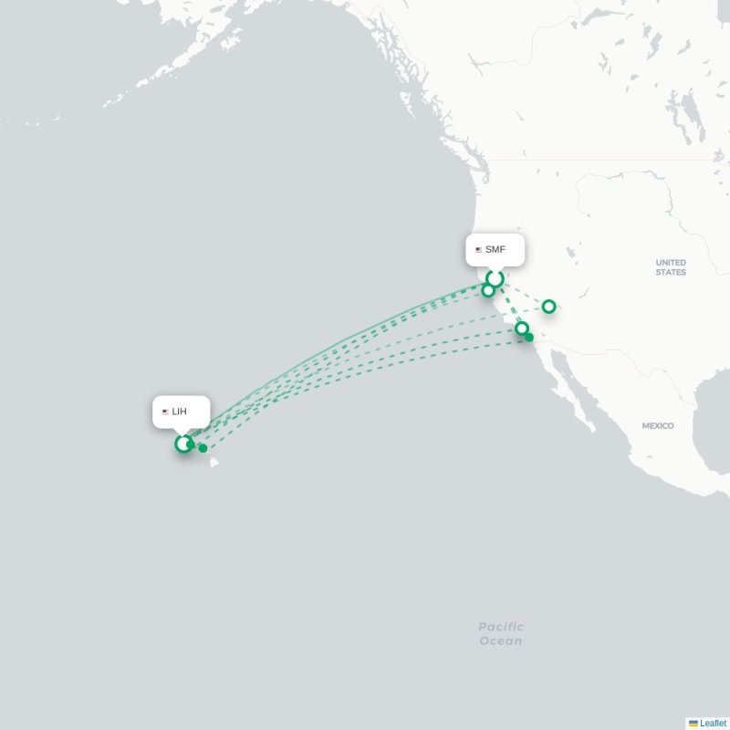 SMF - LIH route map