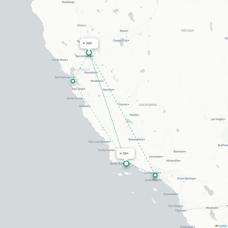 SMF - SBA route map