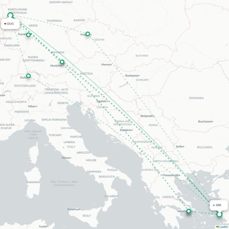 SMI - DUS route map