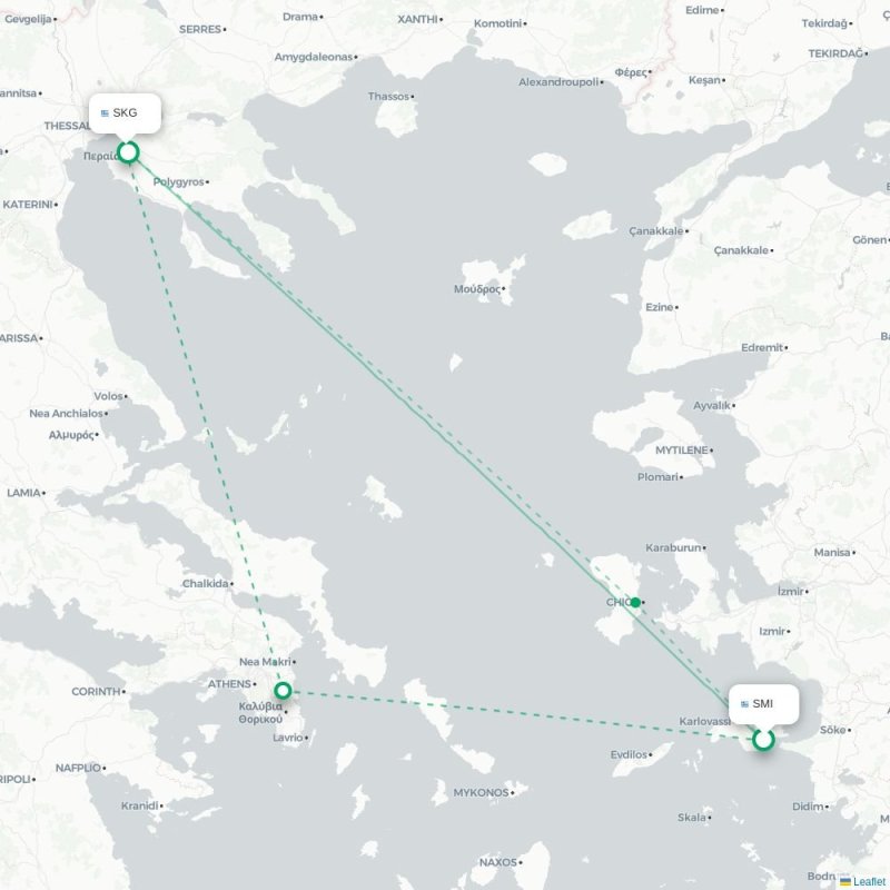 SMI - SKG route map