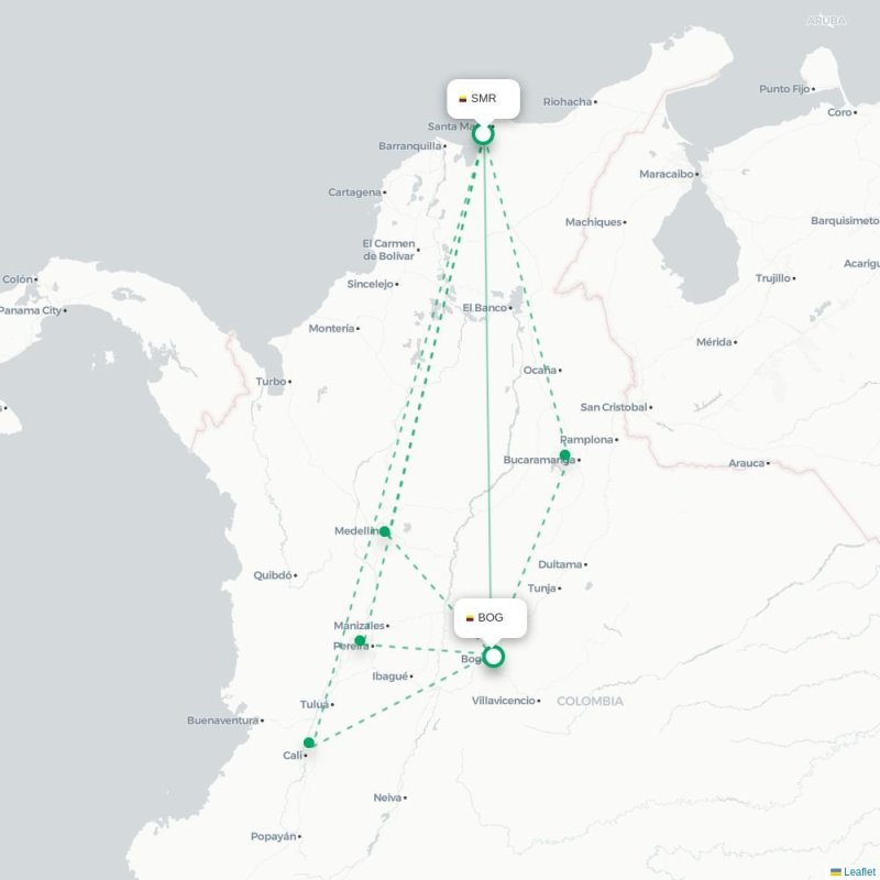 SMR - BOG route map