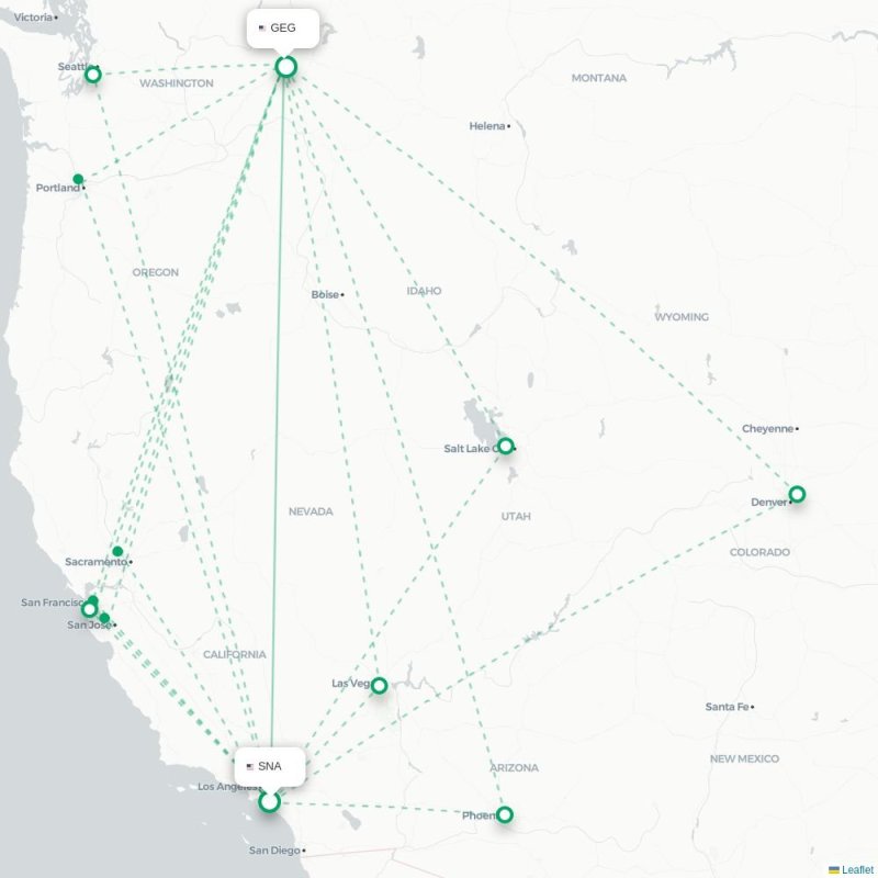 SNA - GEG route map