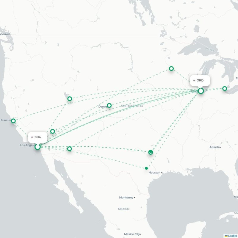 SNA - ORD route map
