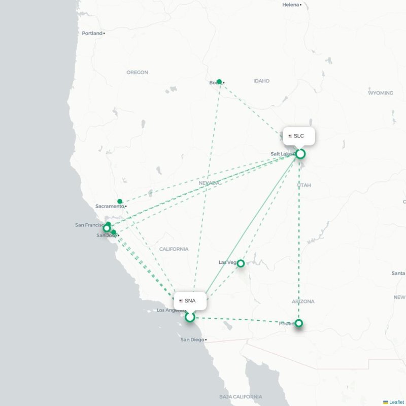 SNA - SLC route map