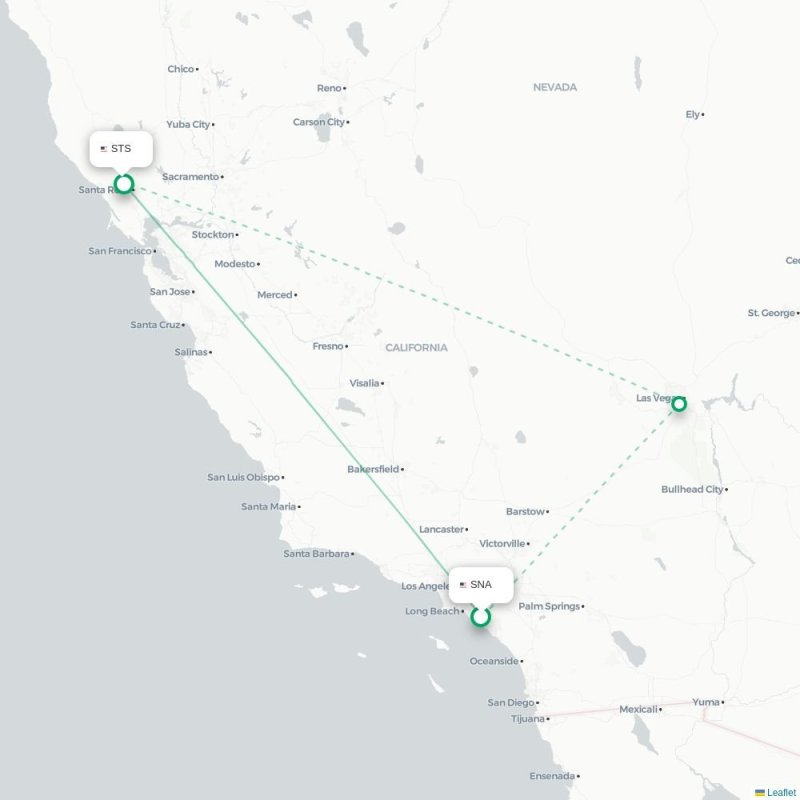 SNA - STS route map