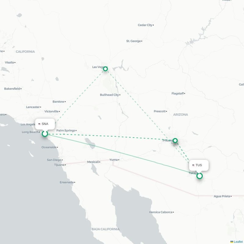 SNA - TUS route map