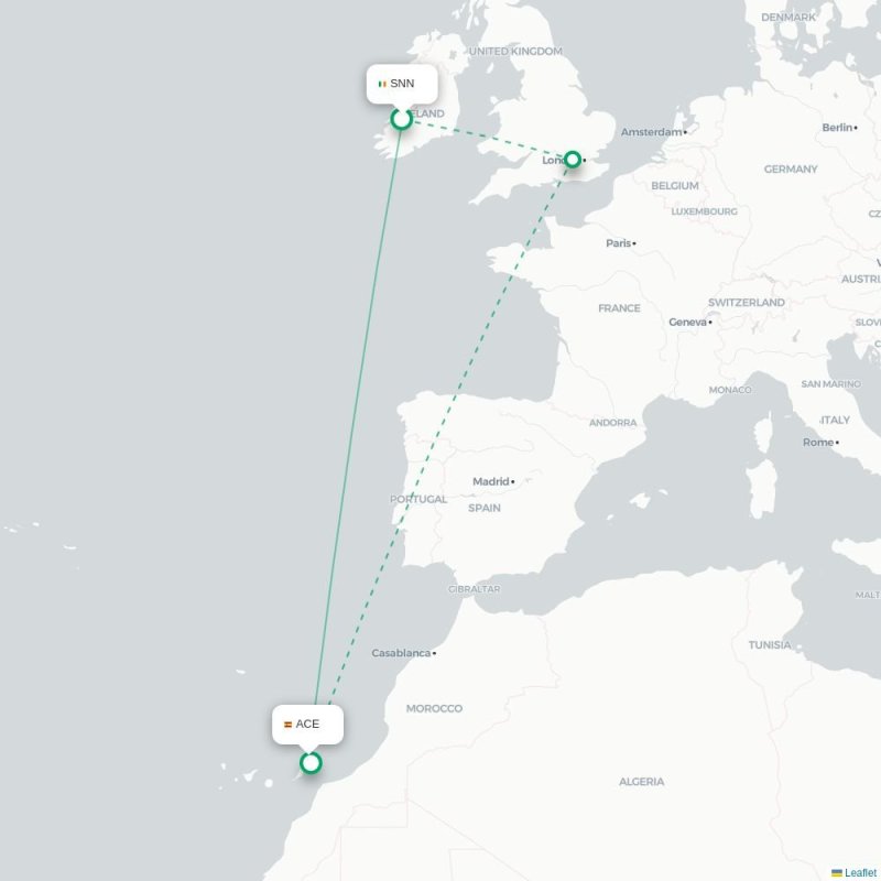 SNN - ACE route map