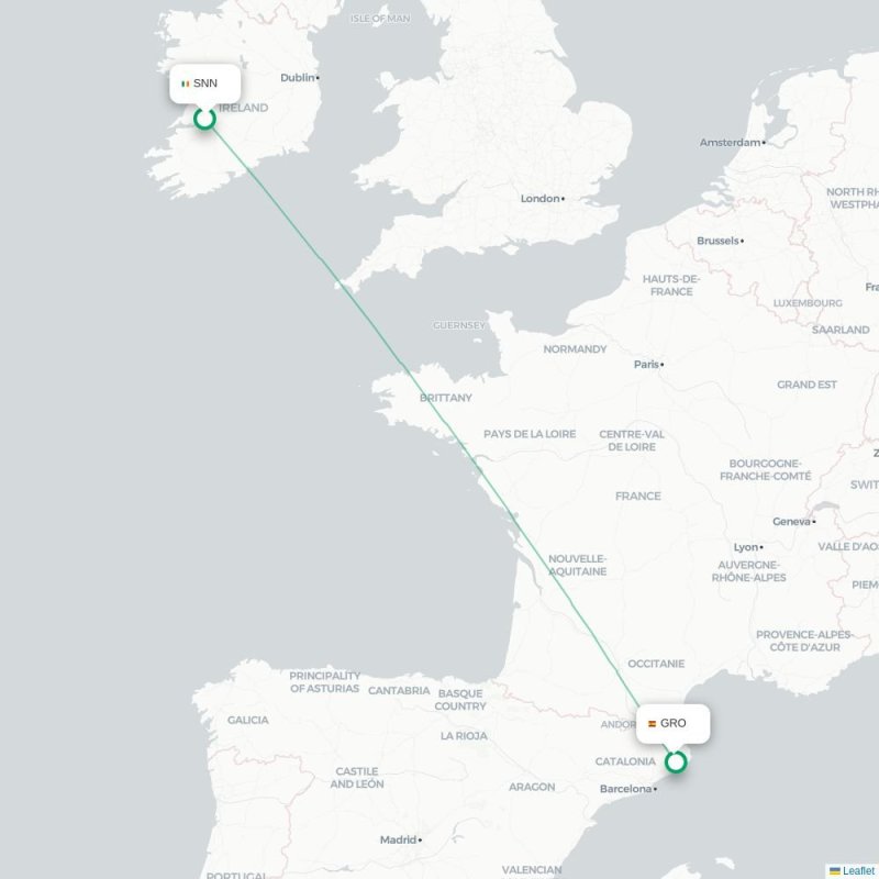 SNN - GRO route map