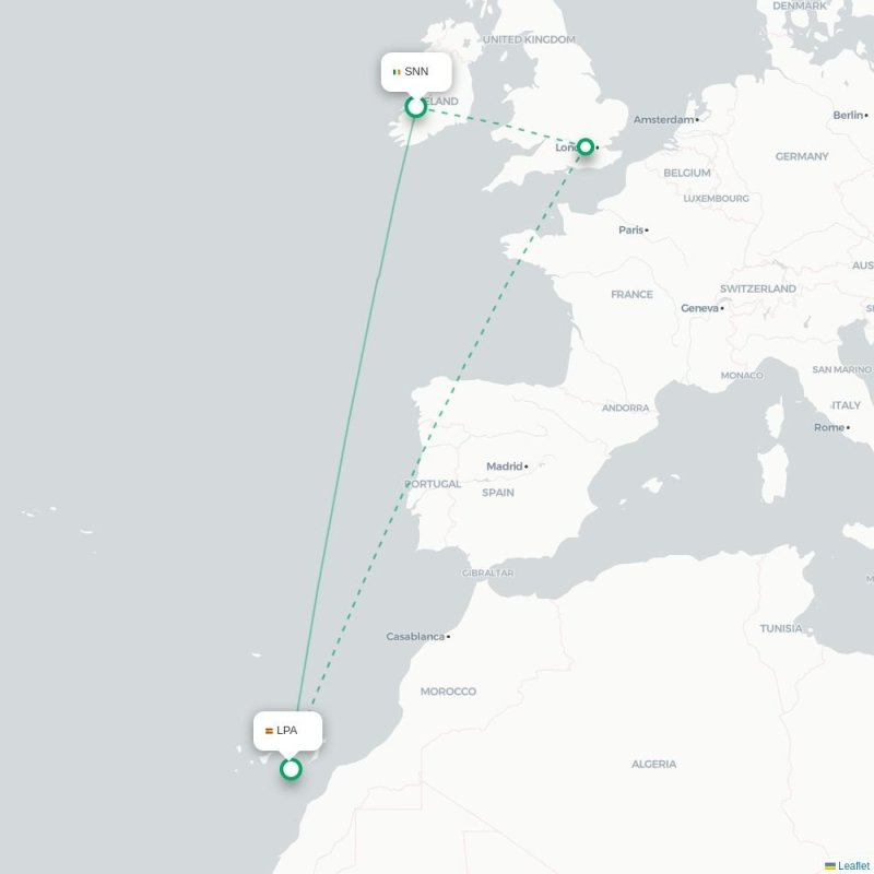 SNN - LPA route map