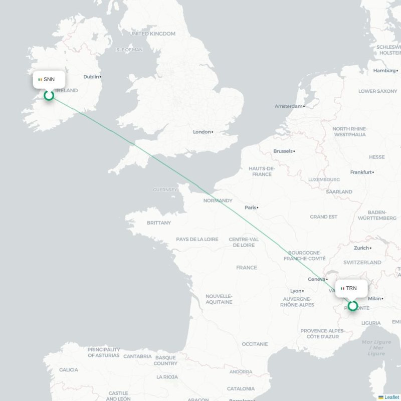 SNN - TRN route map